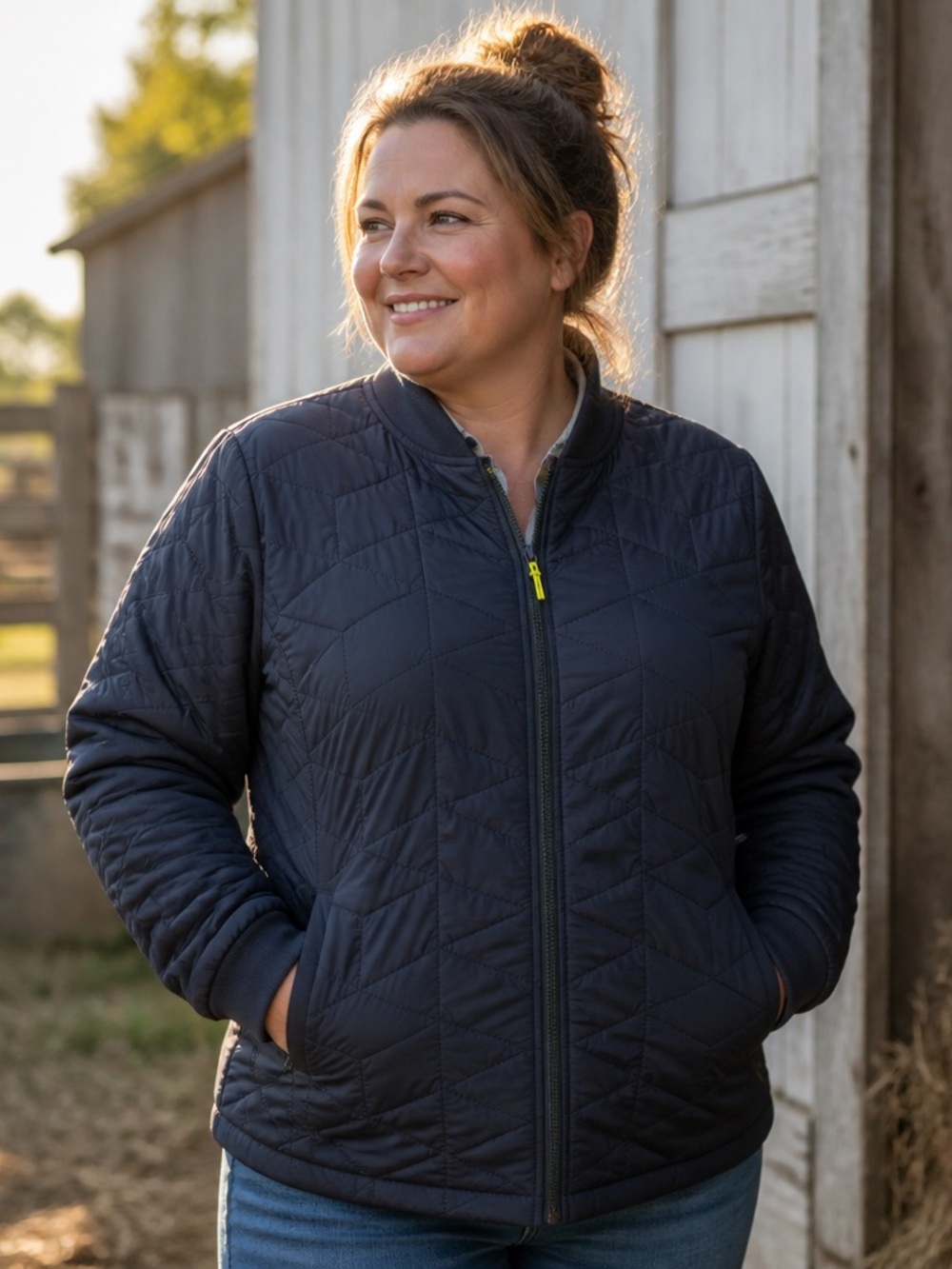Duluth Trading Co Black Quilted Zip-Front Puffer Jacket